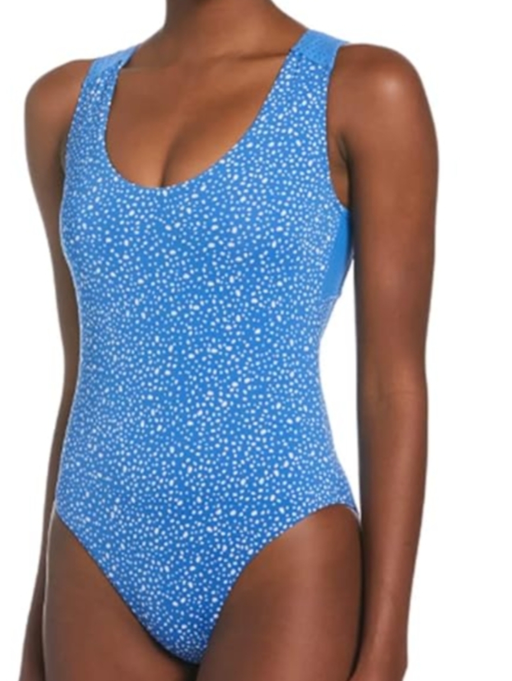 Nike Women's Keyhole Back One-Piece Swimsuit, Blue & White Sz.XXL